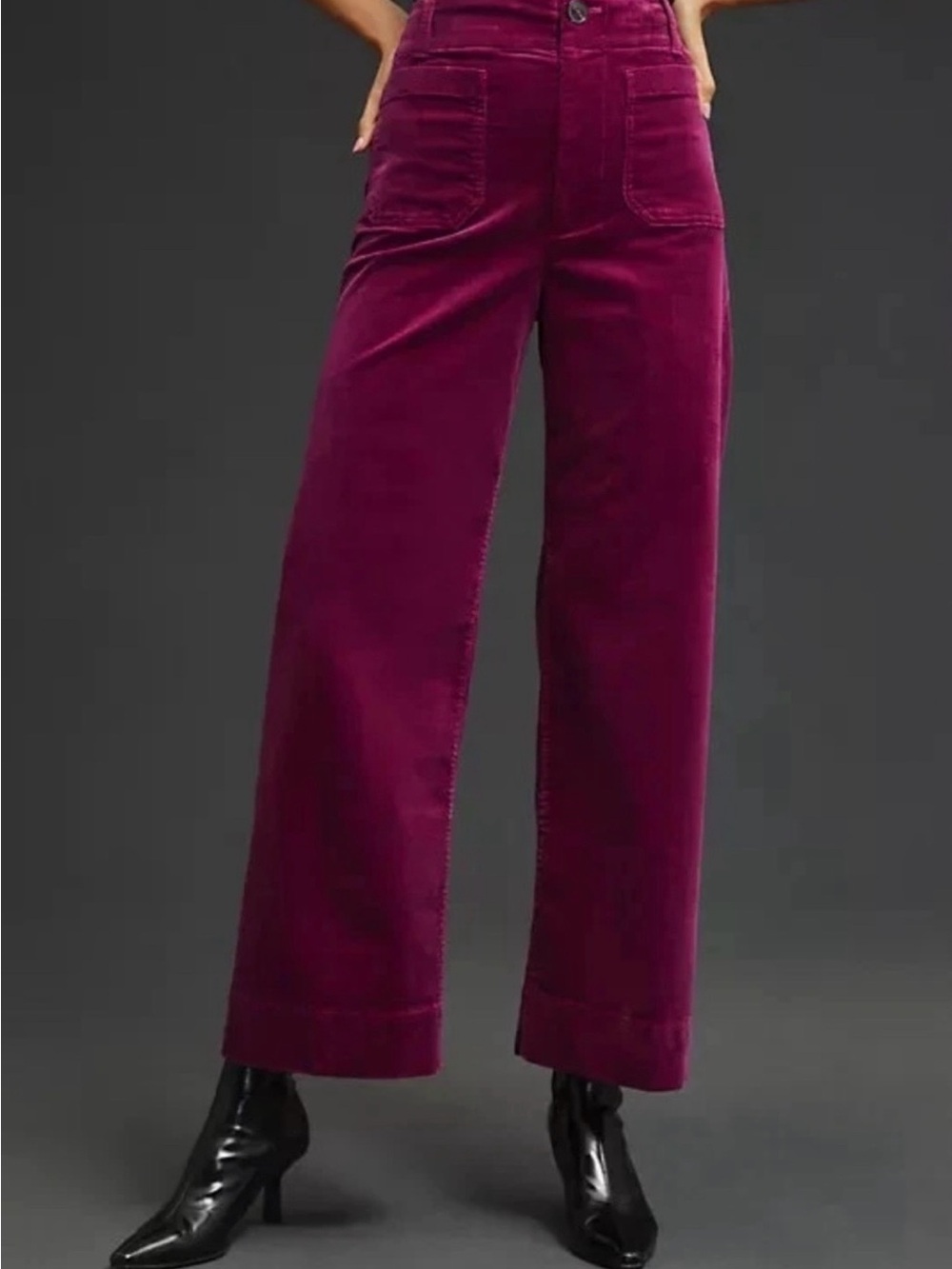 Maeve by Anthropologie The Colette Cropped Wide-Leg Pants: Corduroy Edition
